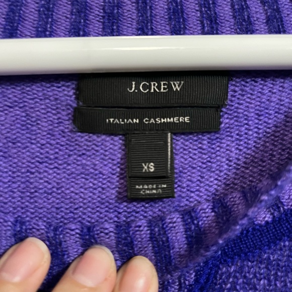 J. Crew Vibrant Purple Italian Cashmere Crew Neck Sweater XS - Picture 4 of 8